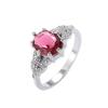 Temperament Luxury Copper Inlaid Zircon Ring Emerald Tourmaline Colored Ruby Engagement Ring Women