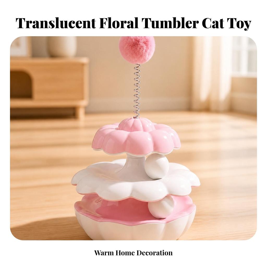 Interactive Cat Toy Flower-Shaped Tumbler Enrichment