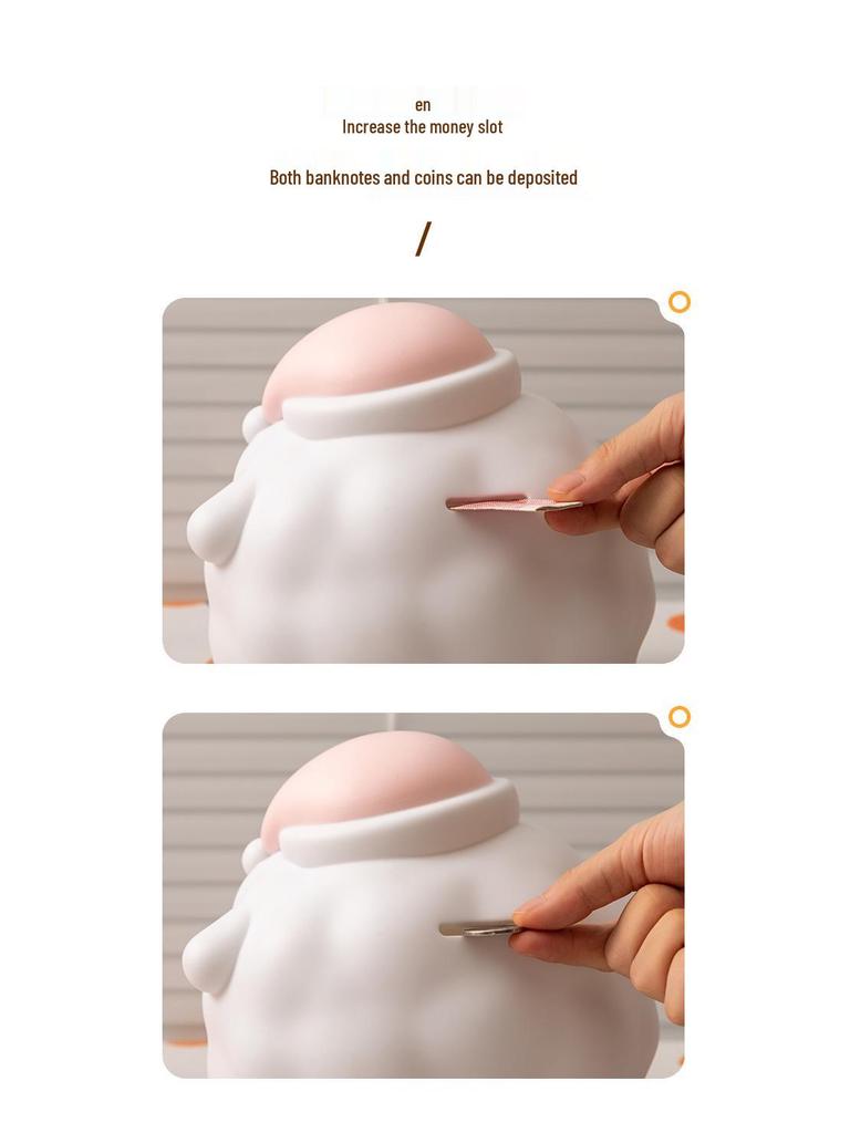 New Meimei Sheep Piggy Bank: Cute, Cartoon-Inspired, Drop-Proof Vinyl Savings Bank for Kids - Perfect Creative Gift and Decoration