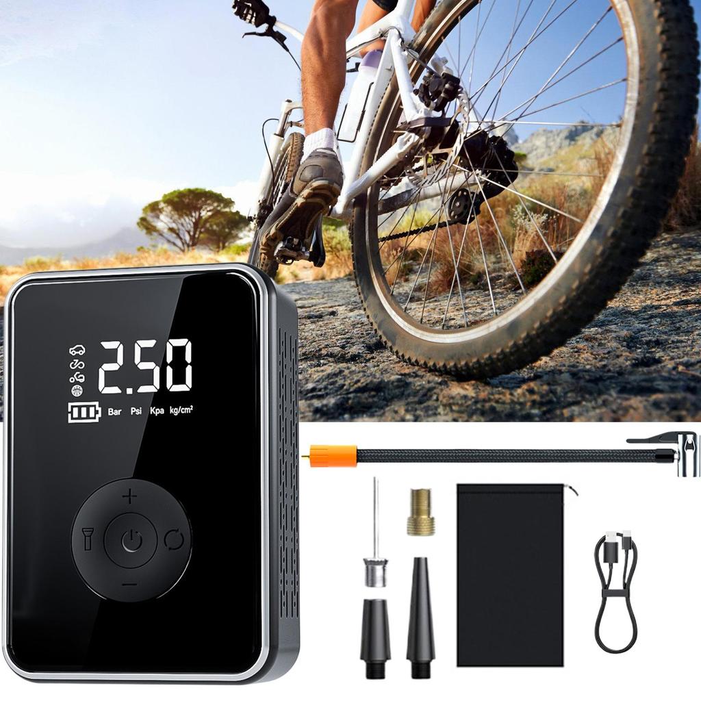 Car Tire Air Pump Portable Cordless Digital Inflator With Light Rechargeable Electric Air Pump With Auto Shut-Off For Automotive
