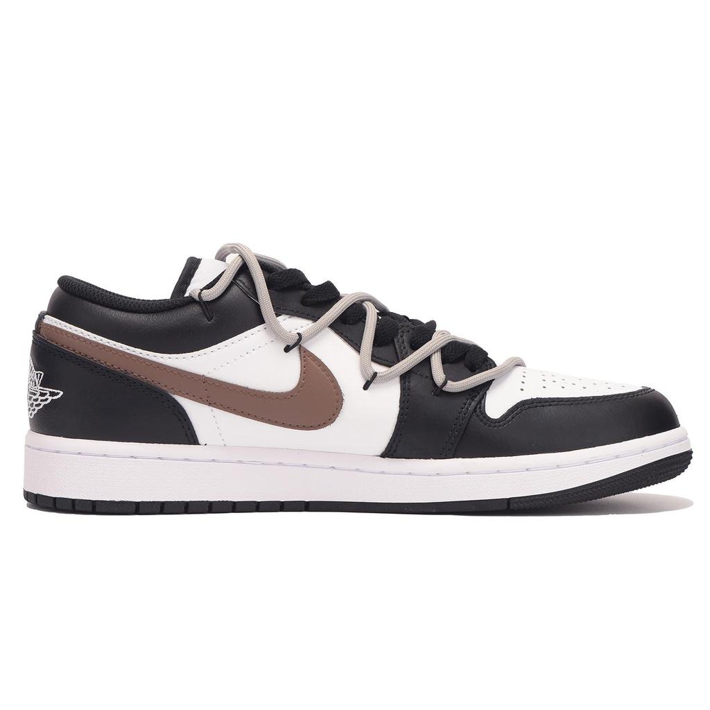Jordan Air Jordan 1 Slip Resistant Coverage Low top Vintage Basketball Shoes Men's Black Brown 553558-132(Team-)