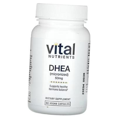 DHEA, Dehydroepiandrosterone, DHEA (Micronized) 50, Vital Nutrients  60vegcaps (72689001)