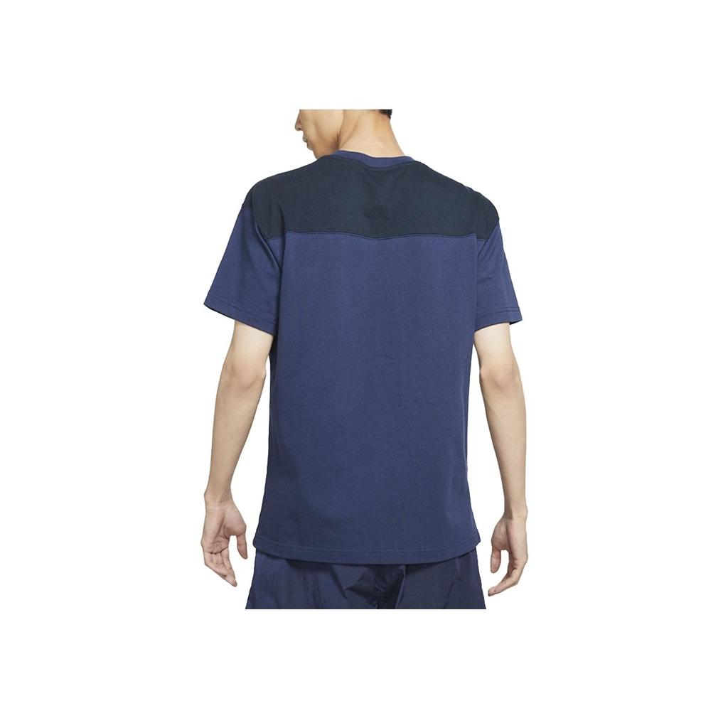 Nike Sports Casual Breathable Spliced Short Sleeve T-Shirt Men Tops Navy DD4743-410