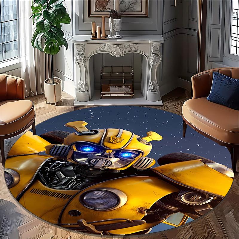 1pc Bumblebee2 Print Round Carpet Chair Round Carpet Suitable for Bedroom Living Room Home Decorative Carpet
