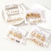 Exquisite Imitation Zircon Rhinestone Stud Earrings Fashion Geometric Metal Twisted Pattern Earrings Women's Trendy Party Zircon