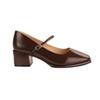 Sheepskin Version Temperament Square Head Thin Word with Light Mouth Commuting Thick Heel Mary Jane Shoes Women's Single Shoes