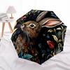 1PC Bunny Floral Automatic Folding Umbrella Portable Collapsible 8-Rib Umbrella for All Seasons, Casual Outdoor Accessory, A06