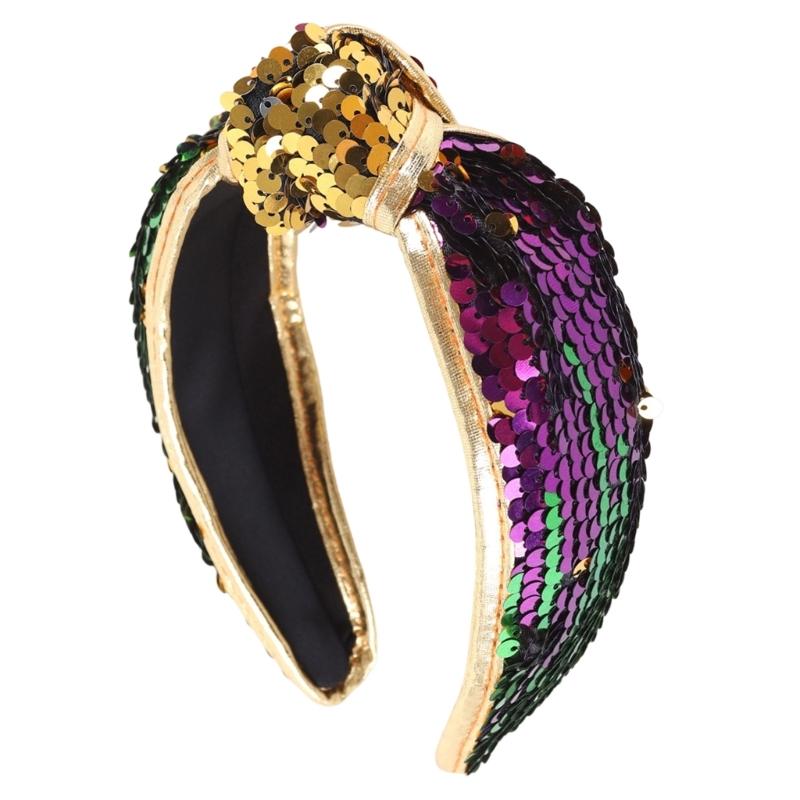 Роскошные блестящие повязки на голову Привлекательные головные уборы Фотоаксессуары для вечеринки с клевером Женские головные уборы Косплей Аксессуары