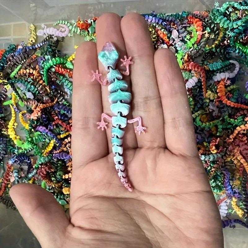 30 Pc 3d Printed Movable Joint Lizards, Colorful and Realistic Reptile Decorations, Durable Plastic Desktop Ornaments Ons