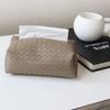 1Pcs Weave Leather Tissue Box Chic Portable Car Paper Holder Ins Decorative Rest