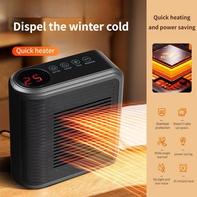 Riscaldatore Elettrico Piccolo Domestico da 800W Macchina Riscaldante Invernale a Parete Soffiatore ad Aria Calda Multifunzionale Controllato a Tocchi
