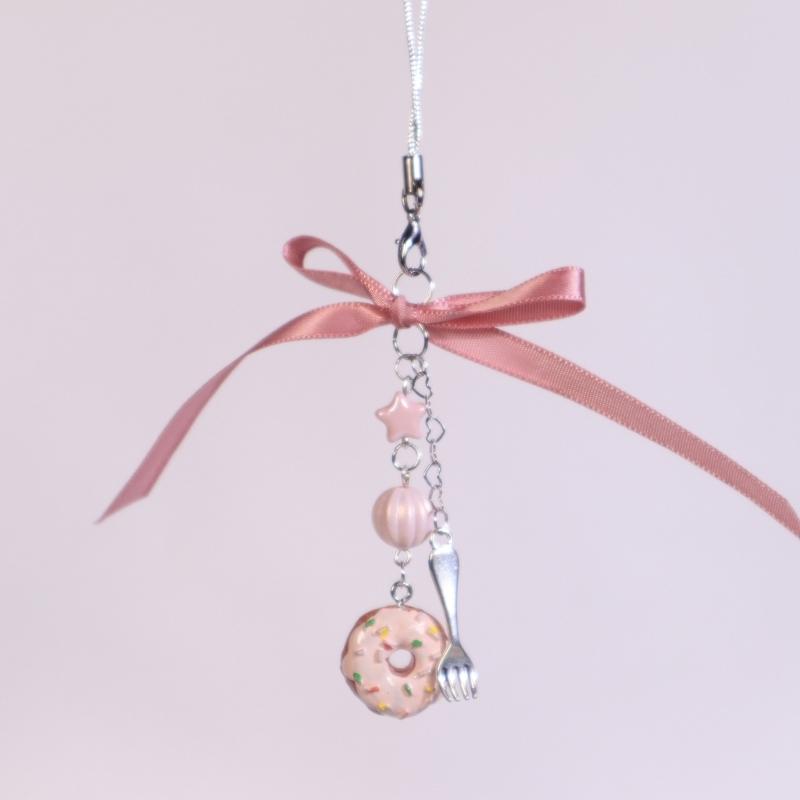 Stylish Mobile Phone Chain Handmade Beaded Keyring Pendant Fashionable Key Chain Practical Phone and Bag Accessory