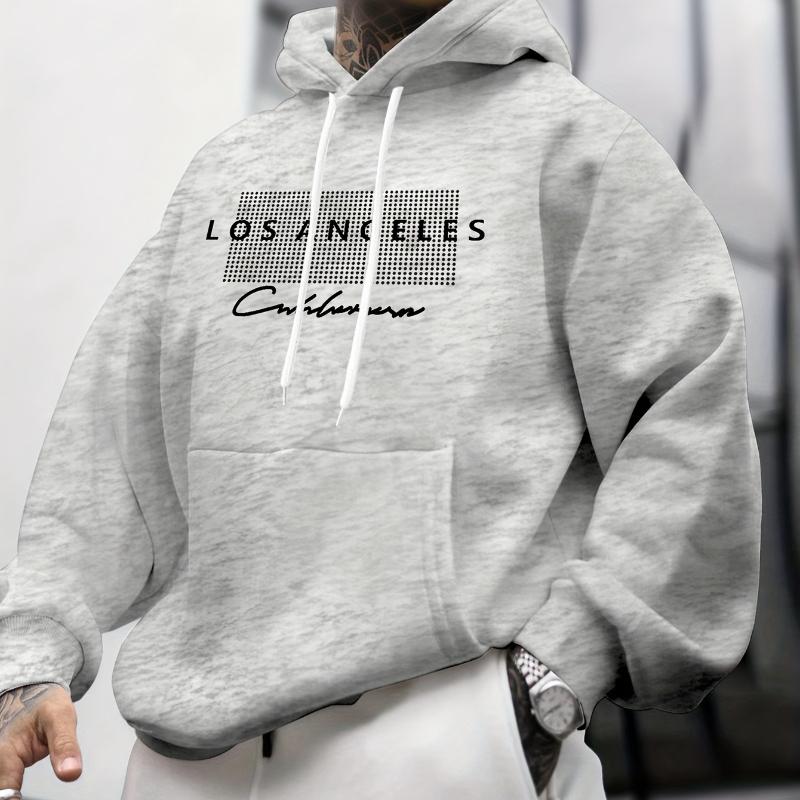 Поездки на работу и встречи с друзьями, Флисовая подкладка и стильный, Мужская толстовка с капюшоном XXL чёрный