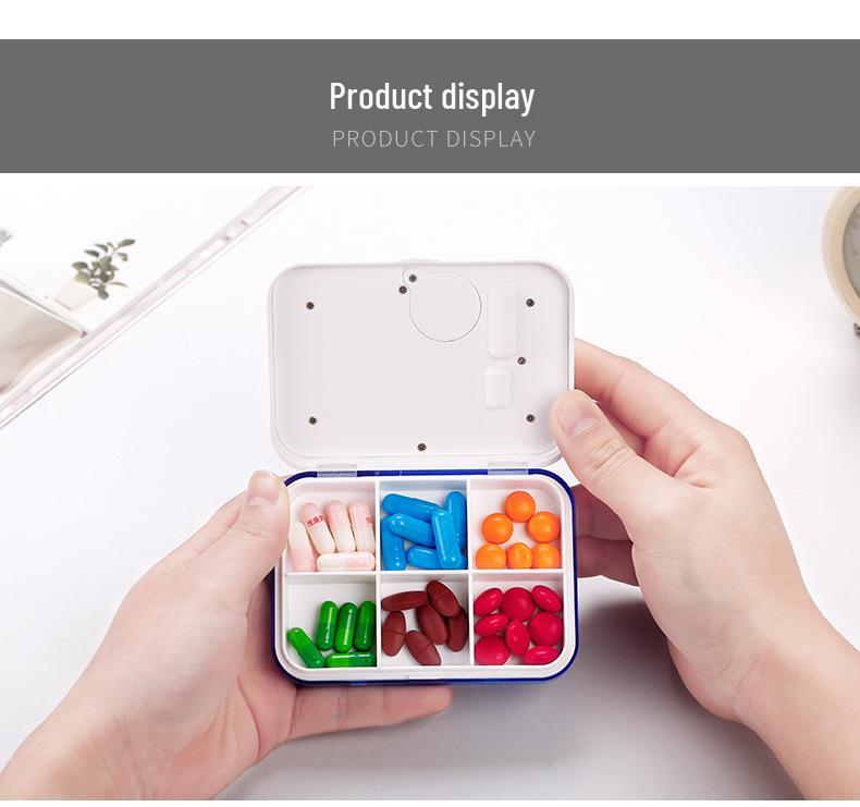 Compact 6-Compartment Smart Pill Timer