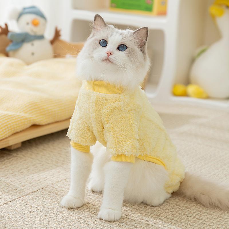 Cat Clothes Autumn and Winter Hairless Cat Into Kitten Warm Four-legged Clothes Teddy Bigbear Small Dog Dog Pet Clothing