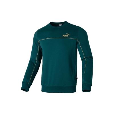 Sudadera de cuello redondo de forro polar con logotipo de la marca para hombre Sudadera verde 680140-43
