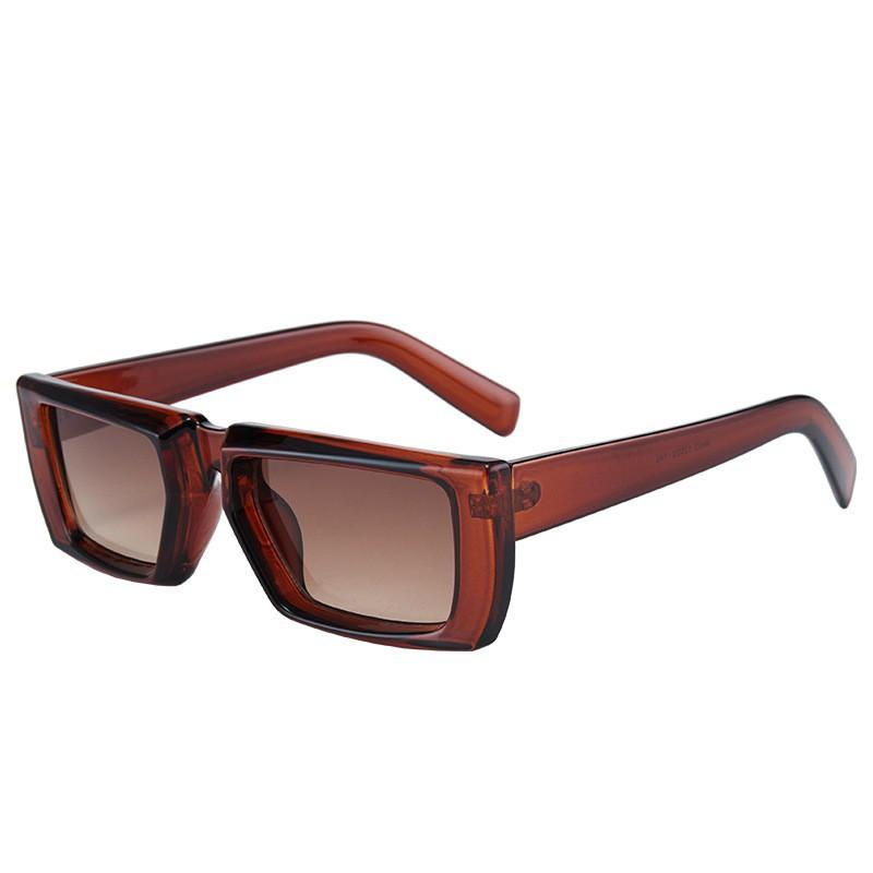 Retro Square Frame Sunglasses Unisex European And American Trend UV Protection Styling Sunglasses M453 коричневый