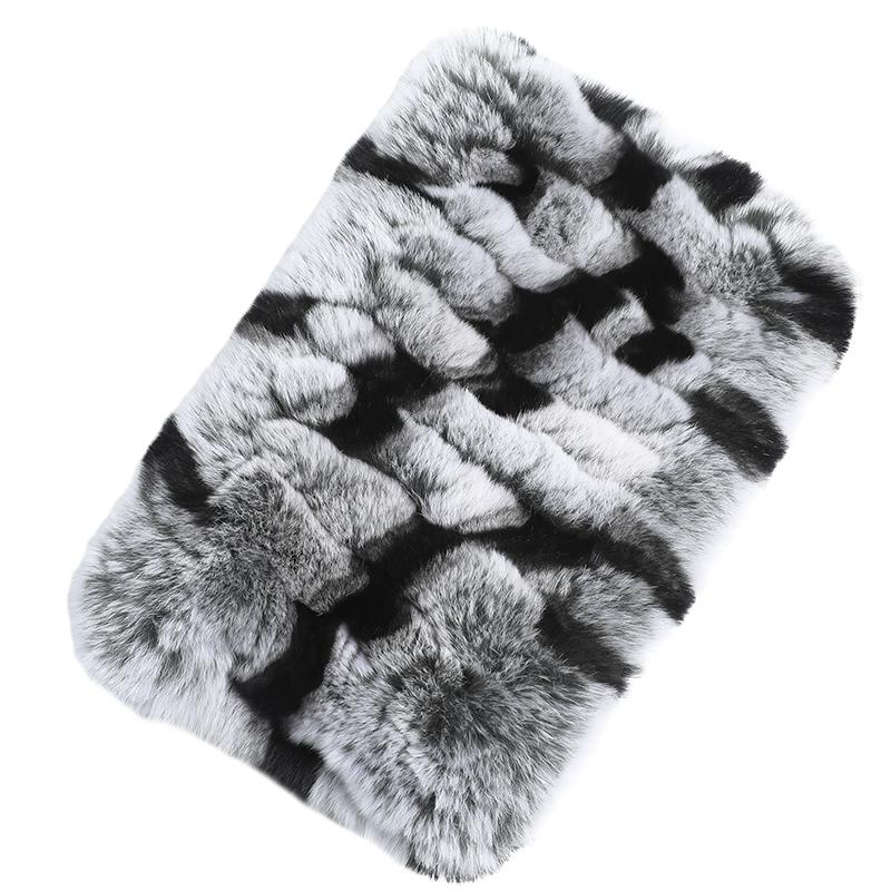 Rex Rabbit Hair Neck Cover Women's Winter Elastic Mesh Scarf Headband Versatile Real Fur Plush Headgear Children's Scarf