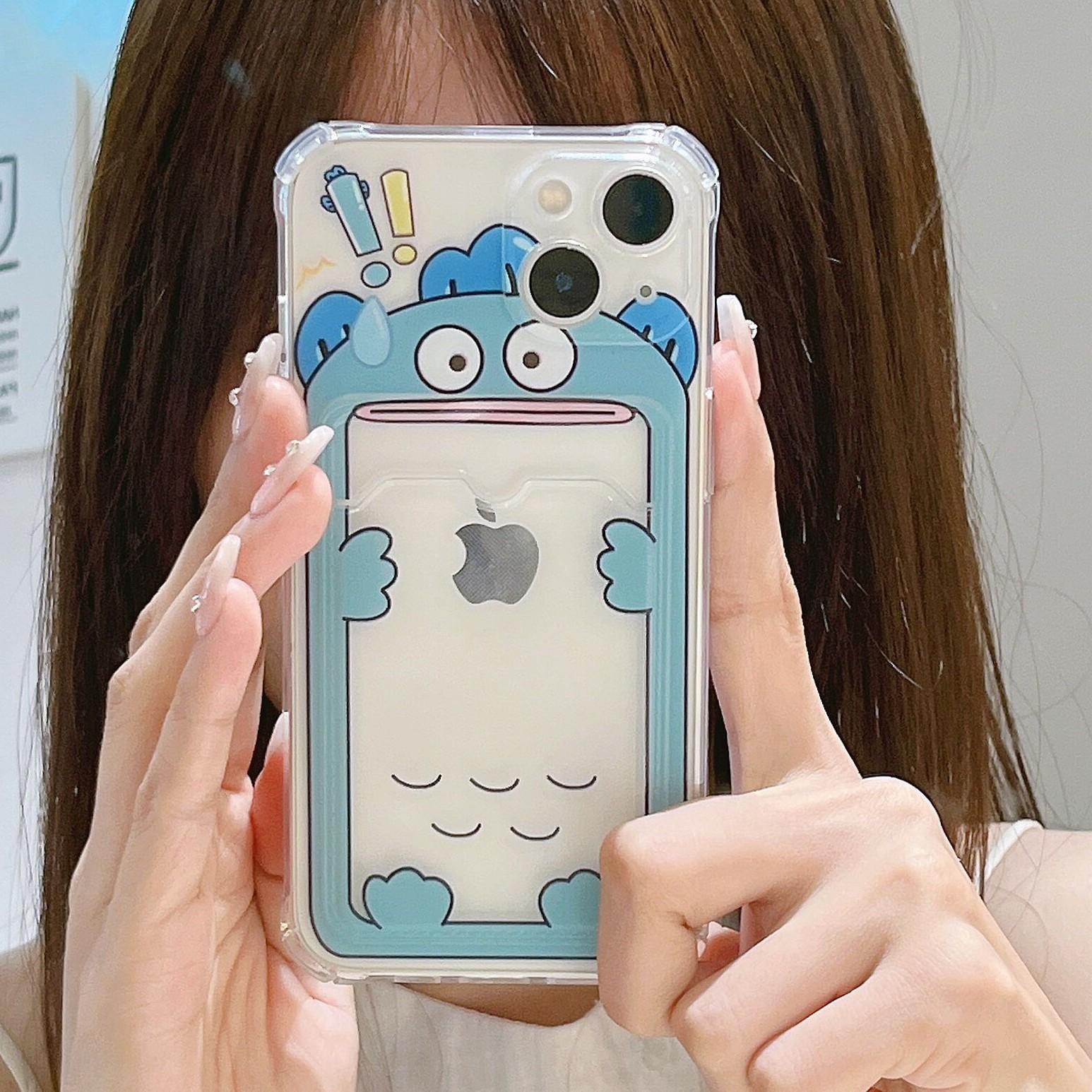 

Чехол для мобильного телефона Apple с мультяшным принтом — подходит для iPhone 11/12 Pro, XR, XS Max — прозрачный, с возможностью вставки карт — забавный дизайн! iPhone 16 Pro