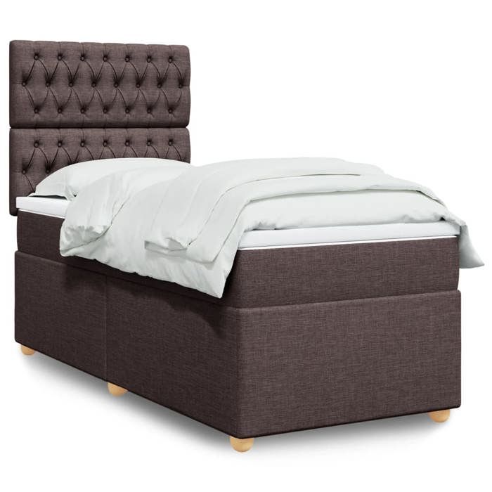 Maison Exclusive - Sommier à lattes de lit avec matelas Marron foncé 90x200 cm