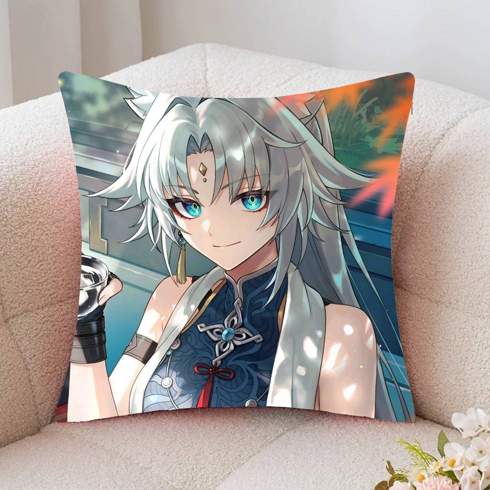 Feixiao Anime Game Honkai Star Rail Pillow Case Fashion Square Pillowcase Bedroom Sofa Room Ins Decoration Leisure