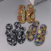Foreign trade 2025 summer new breathable printing set toe Roman wind cool slippers women large size independent station wish