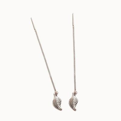 J.Lauren 01M03235 Leaf Long Chain Silver Earrings