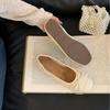 2025 New Round Head Bow Soft Sole Shallow Mouth Flat Bottom Doudou Pregnant Women's Single Shoes