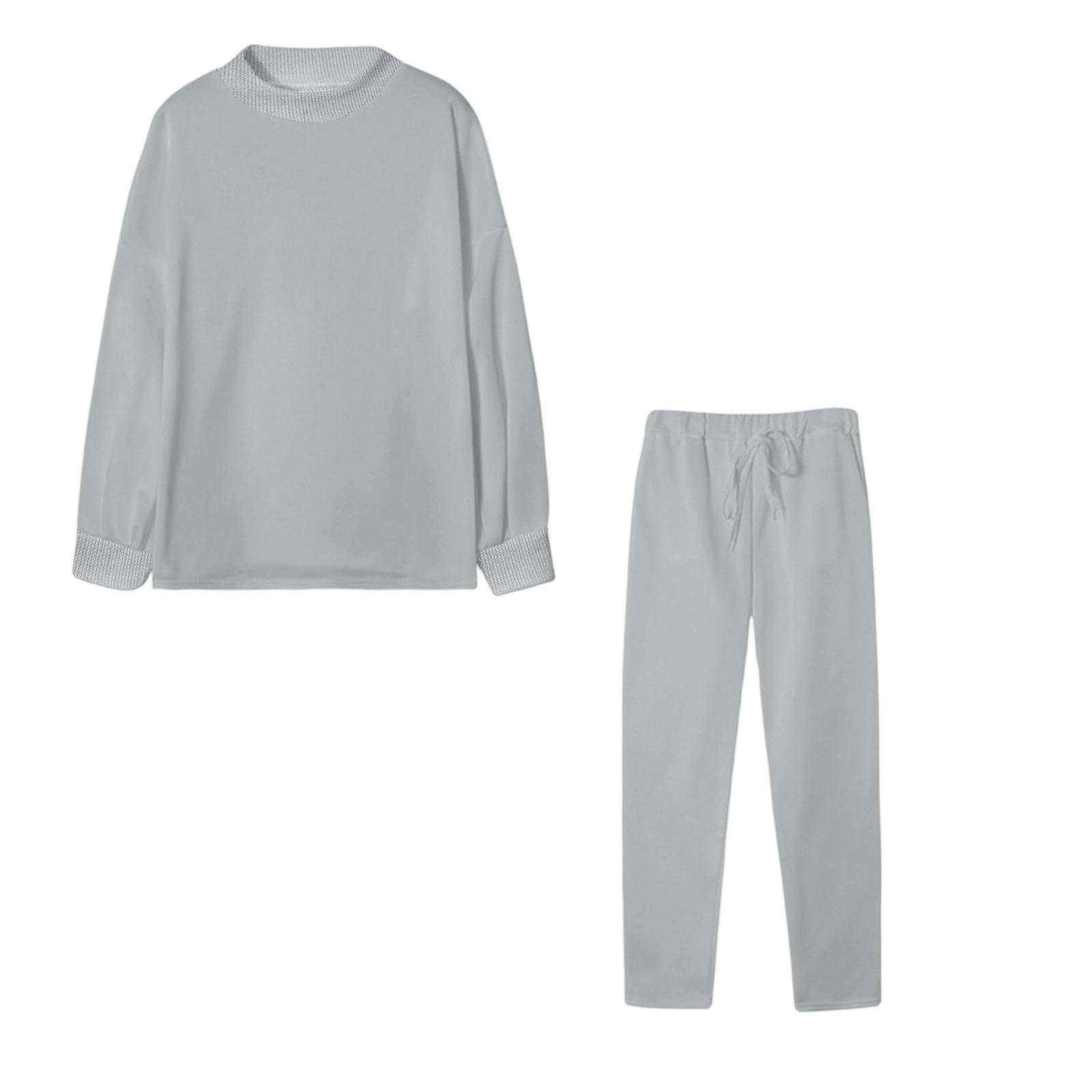 

Women s Solid Color Fashion Casual Lace-up Sports Long-sleeved Suit S