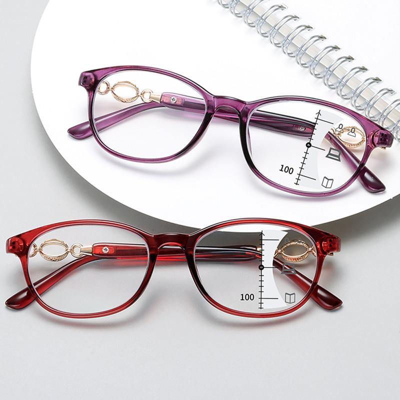 Women Reading Glasses Multifocal Anti-blue Light Women Fashion Progressive Eyeglasses Prescription Glasses Diopter +1.0 To +4.0
