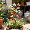 Schmetterlings-Gartenstecker Rustikaler Metall-Deko-Stecker für Topfpflanzen Farbige Vintage-Schmetterlinge Hofkunst für Rasenweg Terrasse Außen Dekoration