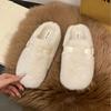 Mao Mao Slippers Women's Outer Wear 2025 New Autumn and Winter One-pedal Fashion Out Bag Head Half Drag Cotton Slippers Mao Mao Shoes