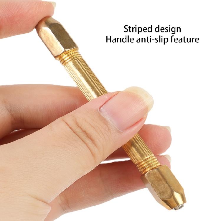 Solid Alloy Steel Hand Drill with 4 Interchangeable Heads Ergonomic Handle Twist Drill for Precise Hole Creation
