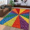 Tappeto Tappetino con Motivo a Maglia Arcobaleno - Tappetino Decorativo Colorato per la Casa Adatto per l'uso come antiscivolo per soggiorno camera da letto divani