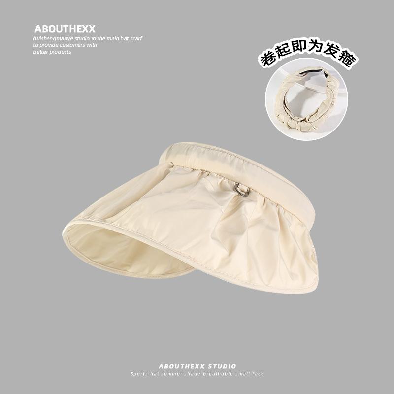 Women's Sun Hat 2024 New Arrival UV Protection Summer Sun Hat Shell-Style Open-Top Hat Face-Covering Wide-Brimmed Headband Hat