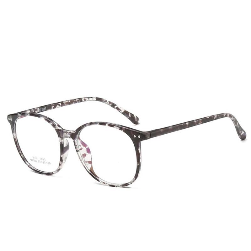 Rivet Round Photochromic Myopia Glasses Anti Blue Light Women Men Prescription Eyewear -0.5 to -6.0