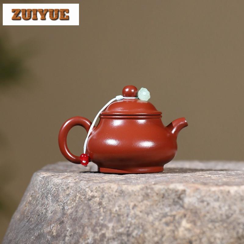 95ml Autentiska Yixing Lila Lera Tekannor Handgjord Pan Pot Rå Malm Dahongpao Lera Vattenkokare Kinesisk Zisha Teservis Cha Tillbehör