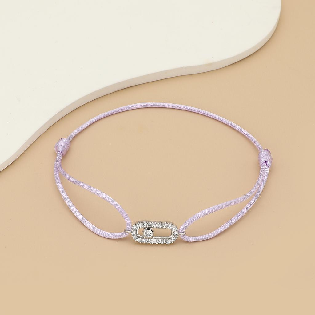 New Simple Fashion Women's Can be moved Round Zircon Rope Bracelet Lace up Chain Adjustable Rope Bracelet jewelry accessory