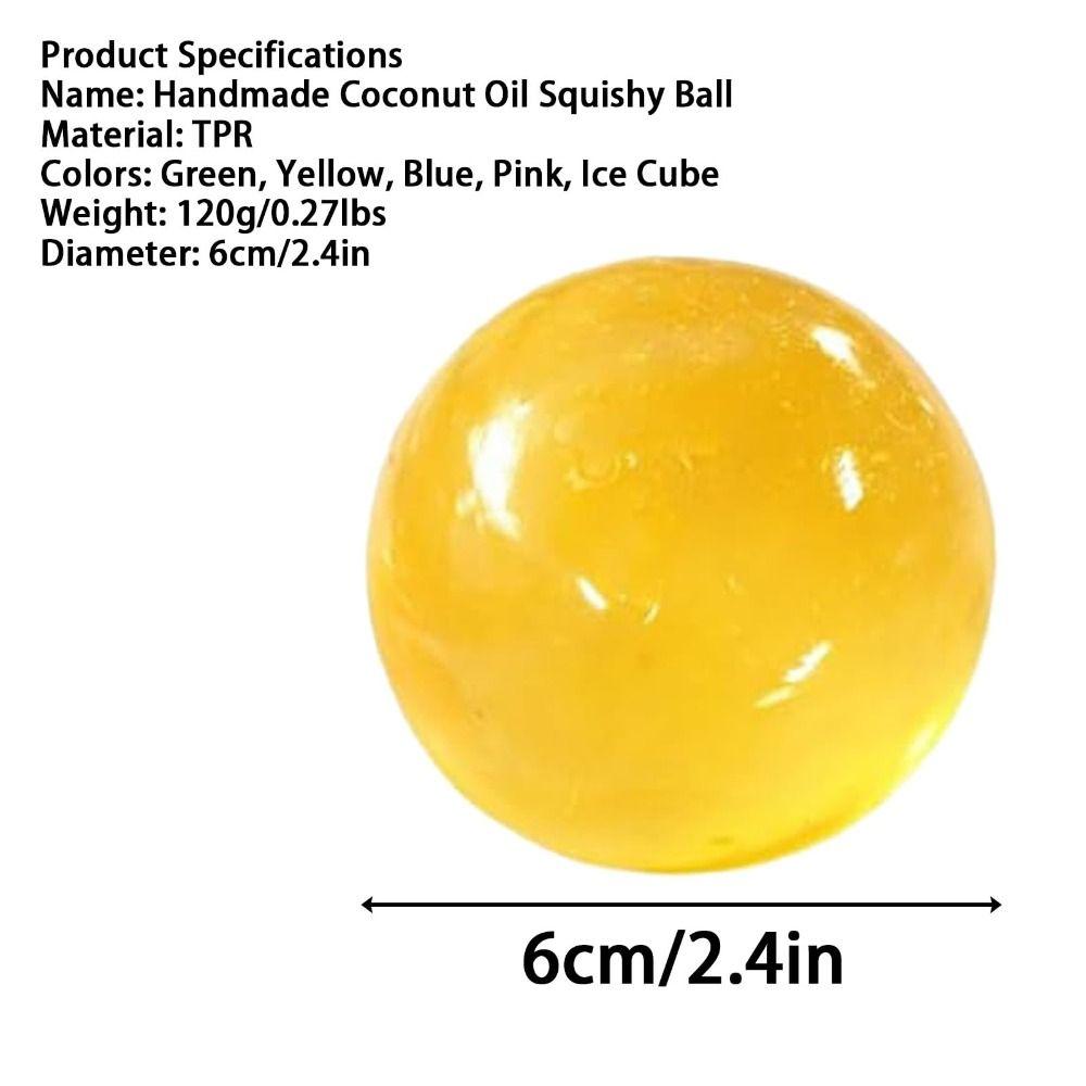 Stress Relief Coconut Oil Stress Ball Shapeable Decompression Pinch Toy  For Kids Adults