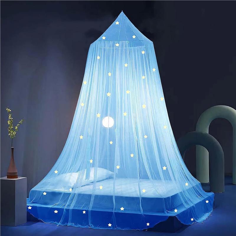 Summer Mosquito Net Canopy: Encrypted Folding Dome for Princess Bed with Free Installation