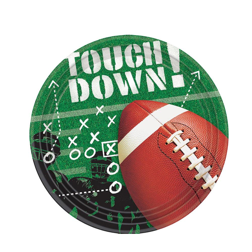 Rugby Birthday Party Supplies Disposable Tableware Paper Plates Paper Cups Paper Towels Boys Birthday Party Decorative Tablecloth