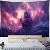 HD-Dreamy Sea & Pirate Ship Wallpaper - Oil Painting Style Wall Art for Bohemian Home Decor, Ocean Themed Room or Bed Cover
