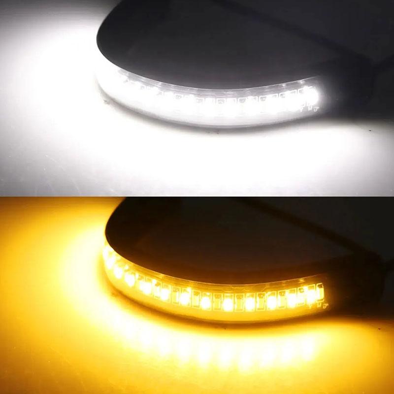 2Pcs 12V LED Motorcycle Turn Signal Light Ring Fork Strip Lamp Flashing Blinker DRL Amber White Moto Flasher Auto Accessories