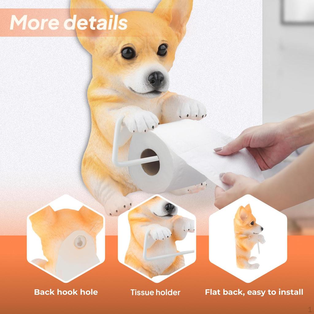 Creative Cartoon Animal Shape Tissue Wall Mounted Rack, Toilet Holder, Resin Paper