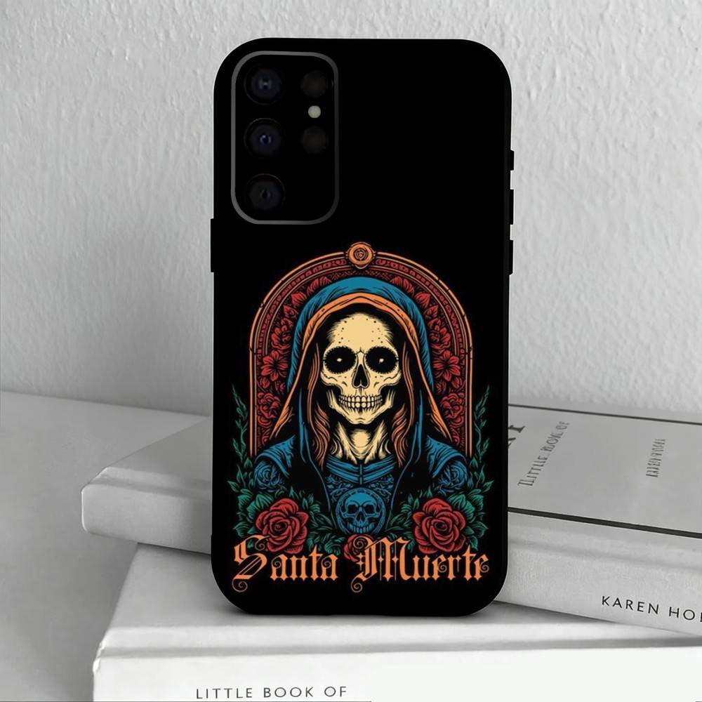 

Santa M-Muerte P-print-T Phone Case For Samsung S25,24,23,22,30,21,10,9,Ultra,Plus,Lite,FE,4,5 G Soft Black Case Samsung S26ULTRA