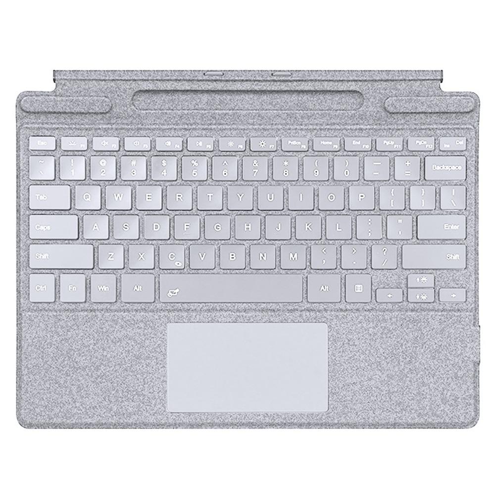 

Bluetooth-клавиатура для Microsoft Surface Pro 9 с цветной подсветкой и беспроводной магнитной зарядкой Surface Go 2/3/4 светло-серый