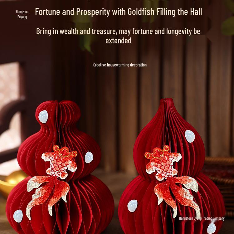 Housewarming Prosperity Gourd: Three-Dimensional Home Ornament for Living Room Tabletop