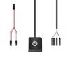 2m Portable Colorful LED Lights Computer Desktop Switch PC Motherboard External Start Power On/Off Button Extension Cable