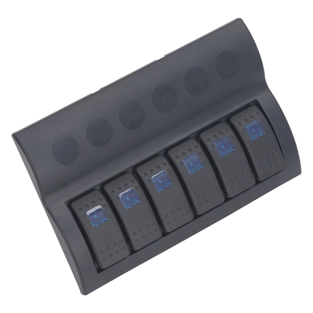 Electrical Switch Panel 6 Gang Pre Wired Blue LED Switch Control Panel with Overload Protector for B