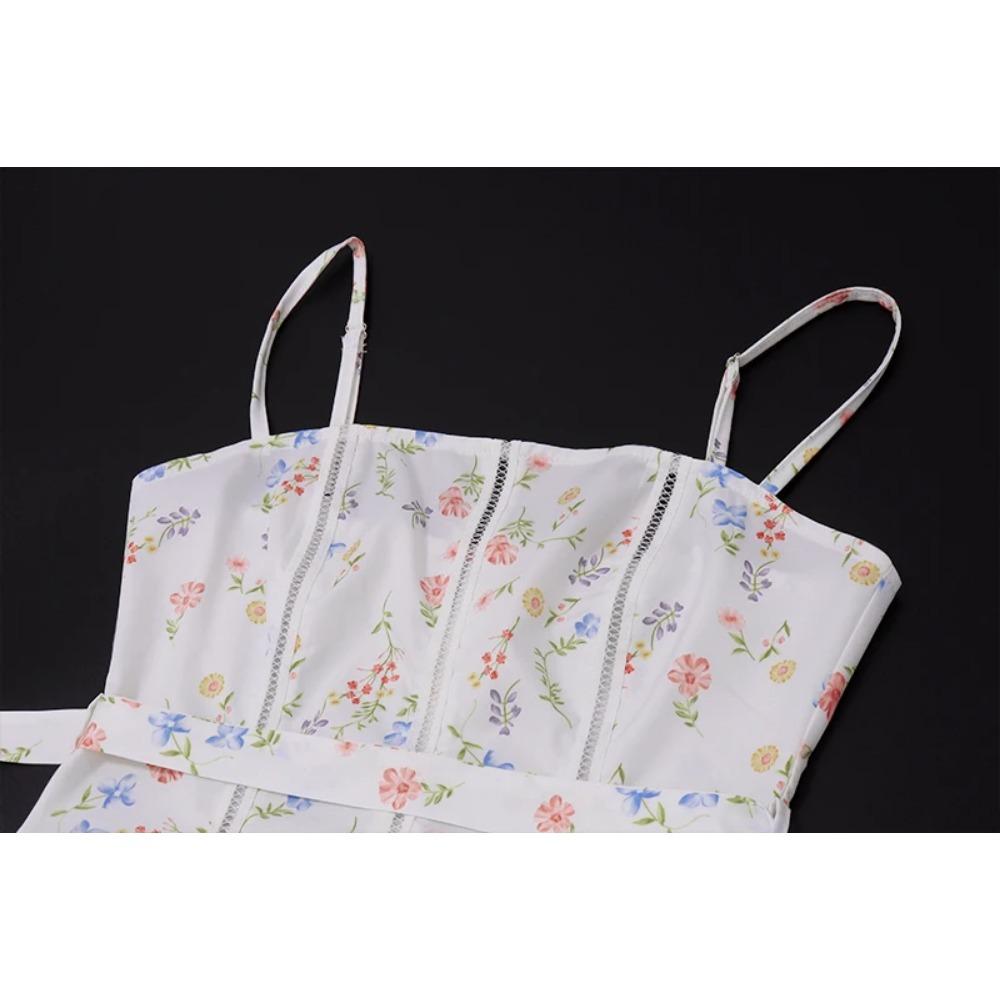 Elegantní Slim Plisované Tištěné Maxi Šaty bez Rukávů Estetické Šaty Mimo Rameno se Špagetovými Ramínky Dámské Párty Vestidos